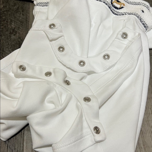 almudena navy rocking horses smocked romper size 18M made in Peru Pima Cotton - Picture 10 of 11